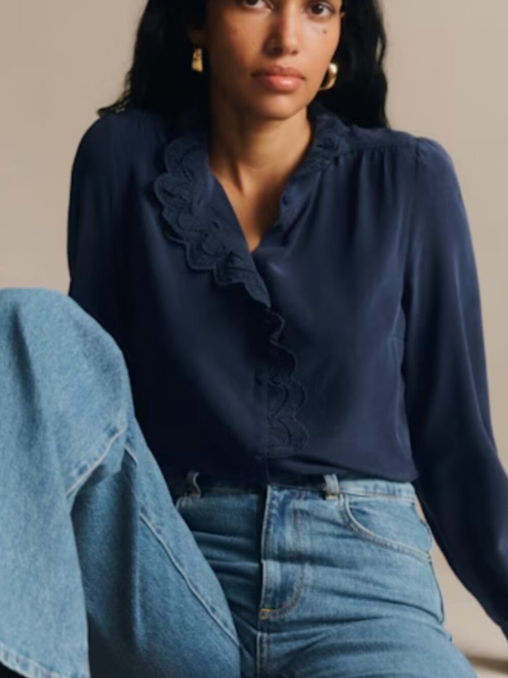Sezane Chlo Shirt - Navy